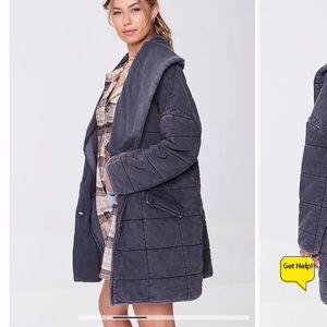 Forever 21 quilted longline jacket